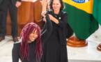 Larissa Luz emociona público em evento contra o feminicídio do Governo Federal